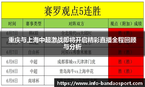 重庆与上海中超激战即将开启精彩直播全程回顾与分析